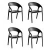 Conjunto 4 Cadeiras em Polipropileno Glass Plus Preto