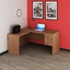 Mesa para Escritório em L com 3 Gavetas Me4106 Amendoa