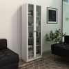 Armário para Escritório com 2 Portas de Vidro e 5 Prateleiras ME4115 Branco