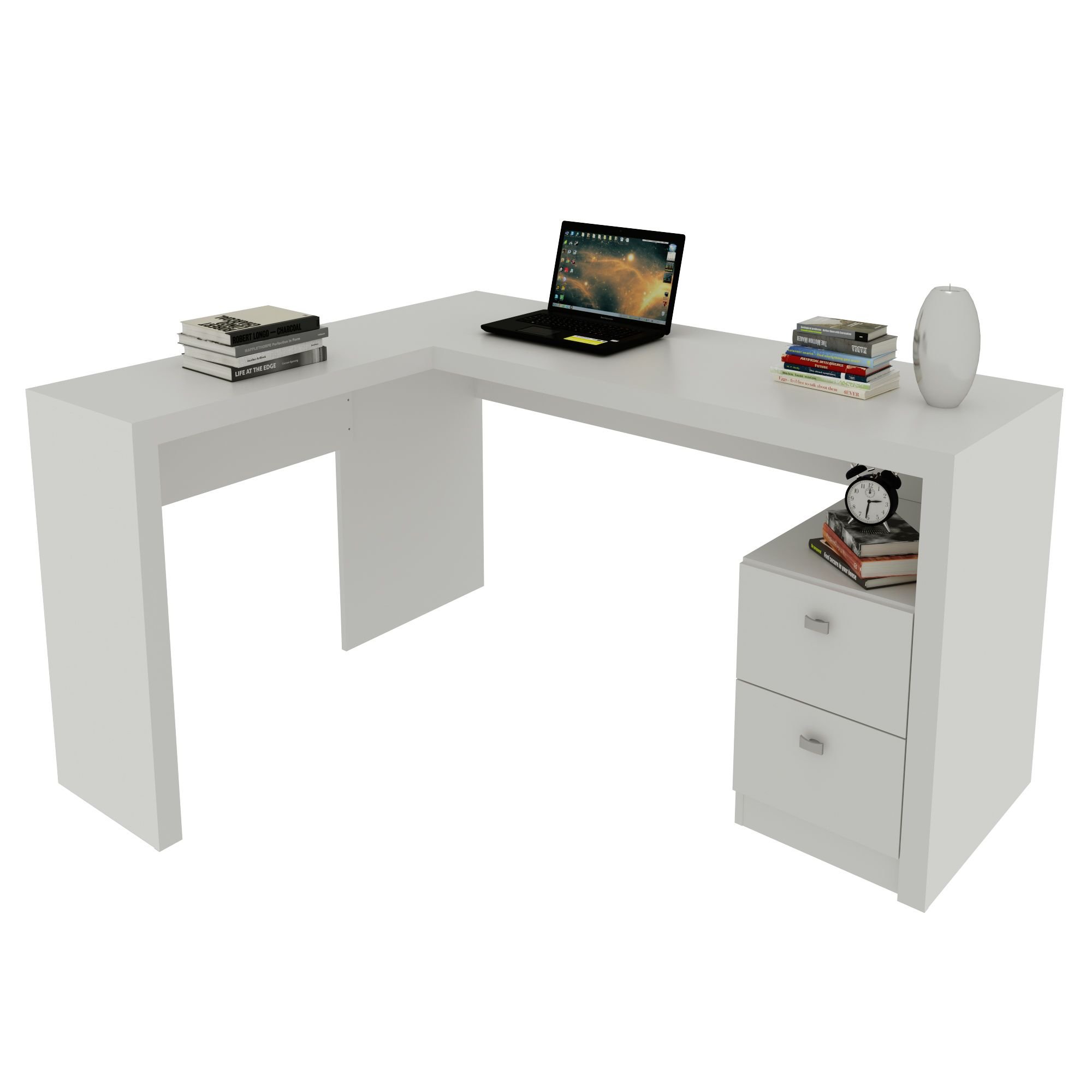 Mesa Escritório 2 Gavetas ME4129 Preto - Tecnomobili