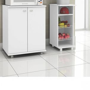 Balcão Fruteira Aberto 2 Aramados Bf3206 Branco