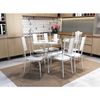 Conjunto Conjunto de Sala de Jantar Mesa Tampo Vidro Retangular Loire 6 Cadeiras Lisboa Cromado/Branco