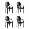 Conjunto 4 Cadeiras em Polipropileno Wind Plus Preto
