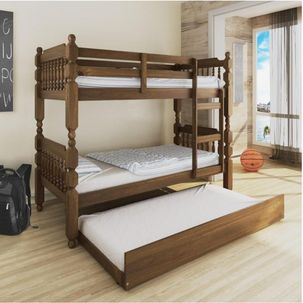 Treliche Torneada Kingston em Madeira Maciça Casatema Castanho