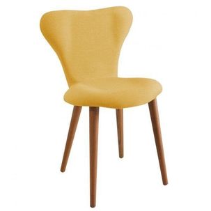 Cadeira Madeira Maciça Jacobsen Daf Mobiliário Amarelo/Bege