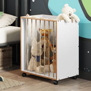 Caixa Organizadora Infantil Cordel Sisal com Rodízios - Branco