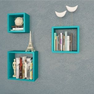 Conjunto 3 Nichos Am 3078 Movelbento Turquesa