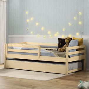 Bicama Solteiro Juvenil com Grade de Proteção Prime Casatema Natural