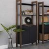 Estante para Livros Alta 2 Portas AZ Preto/Nogal