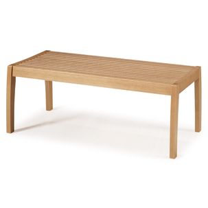 Banco Retangular 110 cm com Assento Ripado - Amêndoa