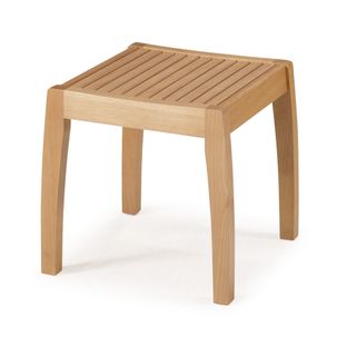 Banqueta Retangular com Assento Ripado - Amêndoa