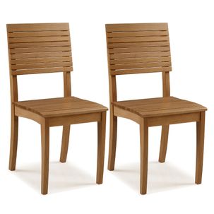 Kit 2 Cadeiras Tauari com Assento e Encosto Ripados - Amêndoa