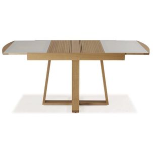Mesa de Jantar Retangular Extensível 178cm Vidro MadeiraMadeira Amêndoa/Fendi
