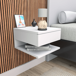 Mesa de Cabeceira Suspensa 1 Gaveta Apppunto Branco