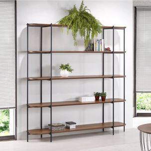 Estante Industrial 1,80 cm com 5 Prateleiras - Preto/Pinhão