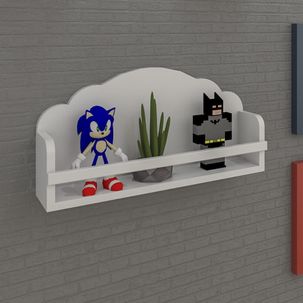 Prateleira Porta Livros Infantil Nuvem Branco - Casatema