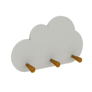 Cabideiro Nuvem com 3 Cabides Branco - Casatema