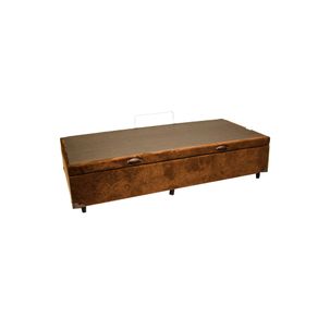 Box Baú Solteiro 88x188x43 Suede Amassado - Marrom