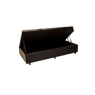 Box Baú Solteiro 78x188x43 Corino Trançado - Preto