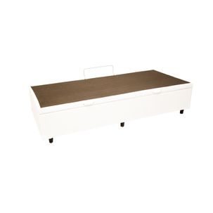 Box Baú Solteiro 78x188x43 Corino Trançado - Branco