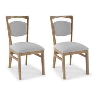 Kit com 2 Cadeiras Pirangi Amêndoa/Cinza