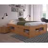 Cama Queen Multifuncional Madeira Maciça 6 Gavetas Charme Inter Amendoa