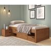 Cama Solteiro com 3 Gavetas e 1 Mesa de Cabeceira Charme Amendoa