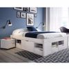 Cama Queen Multifuncional Madeira Maciça 6 Gavetas Charme Branco
