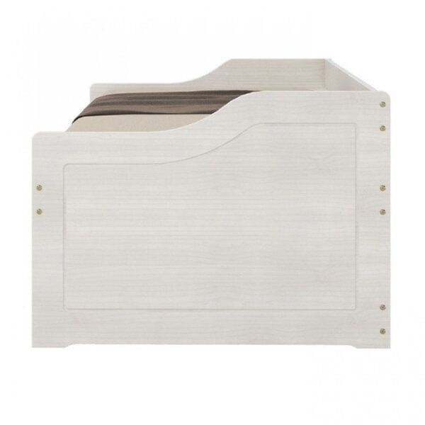 Encontraproduto.com.br - Cama Solteiro 5 Gavetas e Nicho Madeira Maciça Floro Inter Link Branco Lavado