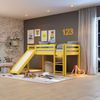 Cama Alta Kids com Escorregador em Madeira Maciça/MDF Amarelo