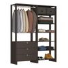 Closet Modulado 2 Peças com 1 Cabideiro 3 Gavetas e 7 Nichos Yes Grafite Intenso