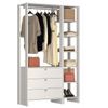 Closet Modulado 2 Peças com 1 Cabideiro 3 Gavetas e 7 Nichos Yes Branco