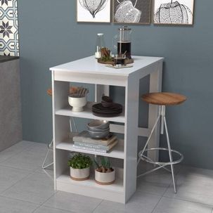 Mesa Bancada 2 Lugares com Nichos Linha B's Branco