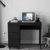 Escrivaninha 90cm 3 Gavetas Osaka Preto
