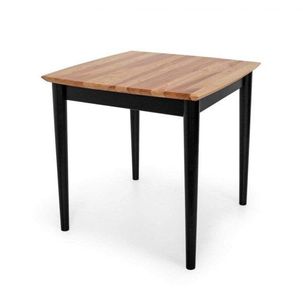 Mesa 4 Lugares Quadrada Madeira Maciça Milena Preto/Natural