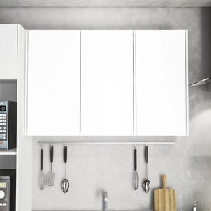 Armário Aéreo Para Cozinha Mali com 3 Portas Branco