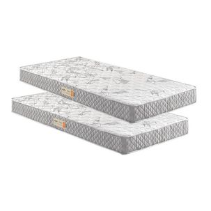 Kit 2 Colchões Solteiro D23 Ecoline 78x188x14 e 88x188x14 Cinza