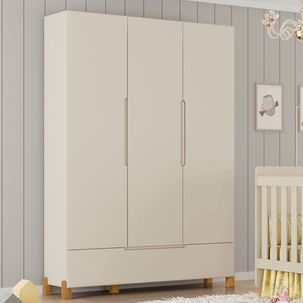 Guarda Roupa Infantil Melody Decor 3 Portas Móveis Estrela Off White