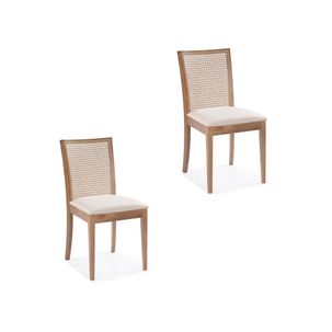 Kit 2 Cadeiras Mel Estofada D23 - Castanho/Cinza