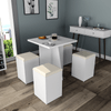 Conjunto Sala de Jantar com Mesa e 4 Banquetas Appunto Branco/Bege