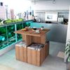 Conjunto Sala de Jantar com Mesa e 4 Banquetas Appunto Castanho/Damasco