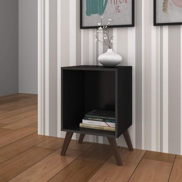 Mesa Lateral Retrô Movelbento Mdp Disa Móveis Preto
