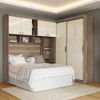 Guarda Roupa Ponte Casal 232cm 6 Portas 5 Gavetas 7 Nichos Compacto Paris Santos Andirá Castanha/Off White