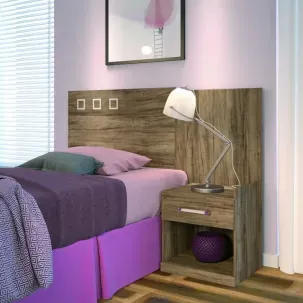 Cabeceira Solteiro com Mesa de Apoio Havana Plus Santos Andirá Atacama