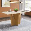 Mesa de Jantar com Tampo de Vidro 160cm Vértice Móveis Nature/Off White