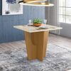 Mesa de Jantar com Tampo de Vidro 90cm Vértice Móveis Nature/Off White