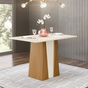 Mesa de Jantar 4 Lugares Retangular Orus Nature/Off White