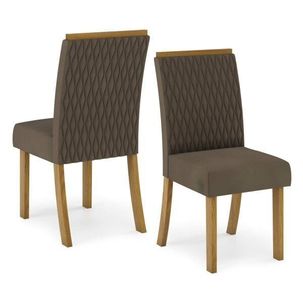 Kit 2 Cadeiras Vega Móveis Henn Nature/Bege