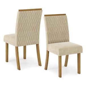 Kit 2 Cadeiras Vega Móveis Henn Nature/Linho