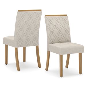 Kit 2 Cadeiras Vita Nature/Linho